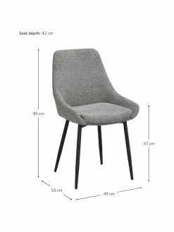 Rowico Polsterstühle Sierra in Grau, 2 Stück, B 49 x T 55 cm -Esszimmer Verkäufe Polsterstuhle Sierra in Grau 2 Stuck 2