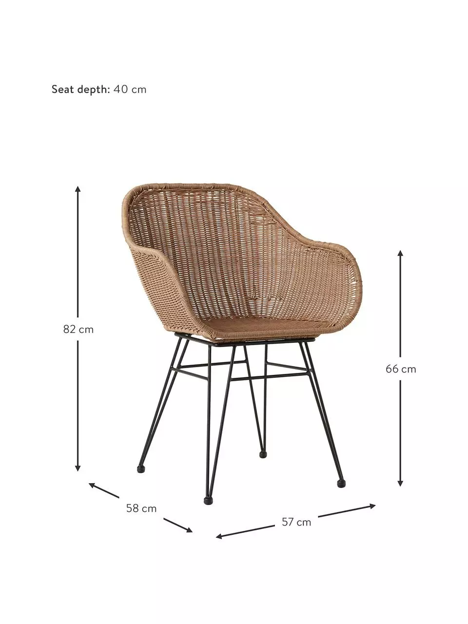 Westwing Collection Polyrattan-Armlehnstühle Costa, 2 Stück, B 57 x T 58 cm 7 Westwing Collection Polyrattan-Armlehnstühle Costa, 2 Stück, B 57 x T 58 cm – Bild 5
