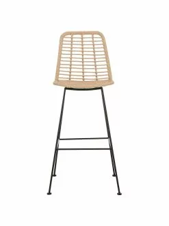 Westwing Collection Polyrattan-Barstuhl Costa mit Metall-Beinen, B 56 x H 110 cm -Esszimmer Verkäufe Polyrattan Barstuhl Costa mit Metall Beinen 4