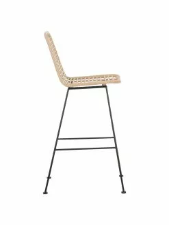 Westwing Collection Polyrattan-Barstuhl Costa mit Metall-Beinen, B 56 x H 110 cm -Esszimmer Verkäufe Polyrattan Barstuhl Costa mit Metall Beinen 5