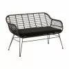 Westwing Collection Polyrattan-Sitzbank Costa in Schwarz, B 126 x H 81 cm -Esszimmer Verkäufe Polyrattan Sitzbank Costa in Schwarz