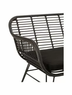 Westwing Collection Polyrattan-Sitzbank Costa in Schwarz, B 126 x H 81 cm -Esszimmer Verkäufe Polyrattan Sitzbank Costa in Schwarz 5