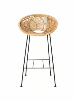 Bloomingville Rattan-Barstuhl Yonne mit Metall-Beinen, B 52 x H 94 cm -Esszimmer Verkäufe Rattan Barstuhl Yonne mit Metall Beinen 3