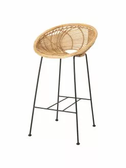 Bloomingville Rattan-Barstuhl Yonne mit Metall-Beinen, B 52 x H 94 cm -Esszimmer Verkäufe Rattan Barstuhl Yonne mit Metall Beinen 4