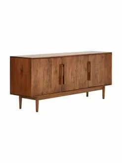 Westwing Collection Retro Sideboard Paul mit Türen aus massivem Mangoholz, B 180 x H 75 cm