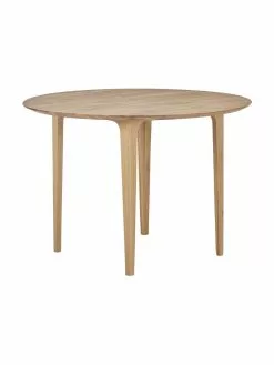Westwing Collection Runder Esstisch Archie aus Eichenholz, Ø 110, Ø 110 x H 76 cm