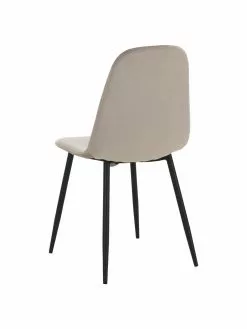 Runder Esstisch Gilda mit Samt-Stühlen in Beige, Ø 110 cm, Ø 110 x H 75 cm -Esszimmer Verkäufe Runder Esstisch Gilda mit Samt Stuhlen in Beige O 110 cm 4
