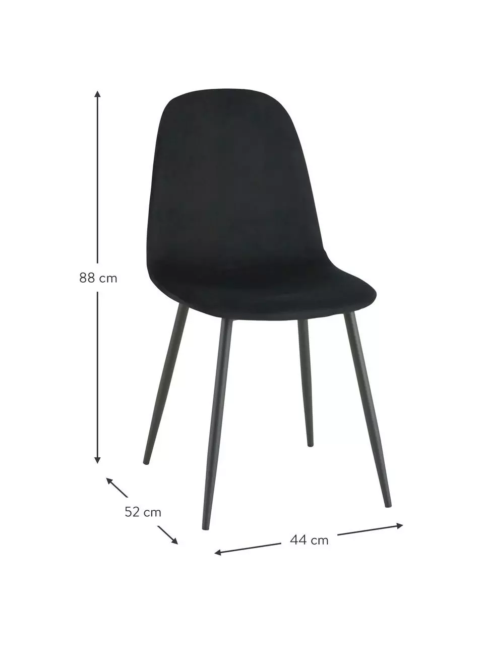 Runder Esstisch Gilda mit Samt-Stühlen in Schwarz, Ø 110 cm, Ø 110 x H 75 cm 4 Runder Esstisch Gilda mit Samt-Stühlen in Schwarz, Ø 110 cm, Ø 110 x H 75 cm – Bild 3