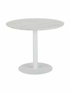Westwing Collection Runder Esstisch Karla in Marmoroptik, Ø 90 cm, Ø 90 x H 75 cm