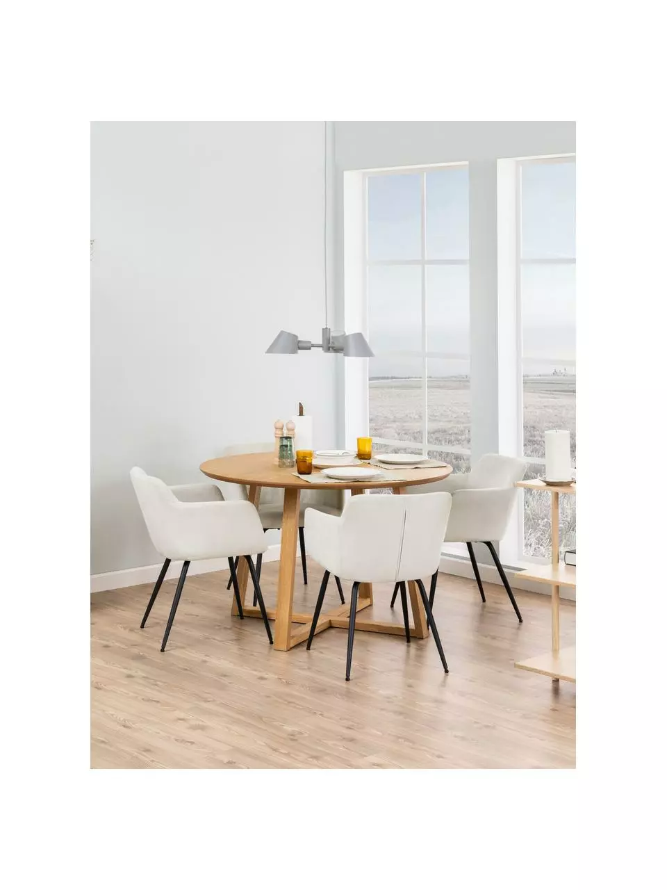 Runder Esstisch Malika aus Birkenholz, Ø 120 cm, Ø 120 x H 75 cm 4 Runder Esstisch Malika aus Birkenholz, Ø 120 cm, Ø 120 x H 75 cm – Bild 2