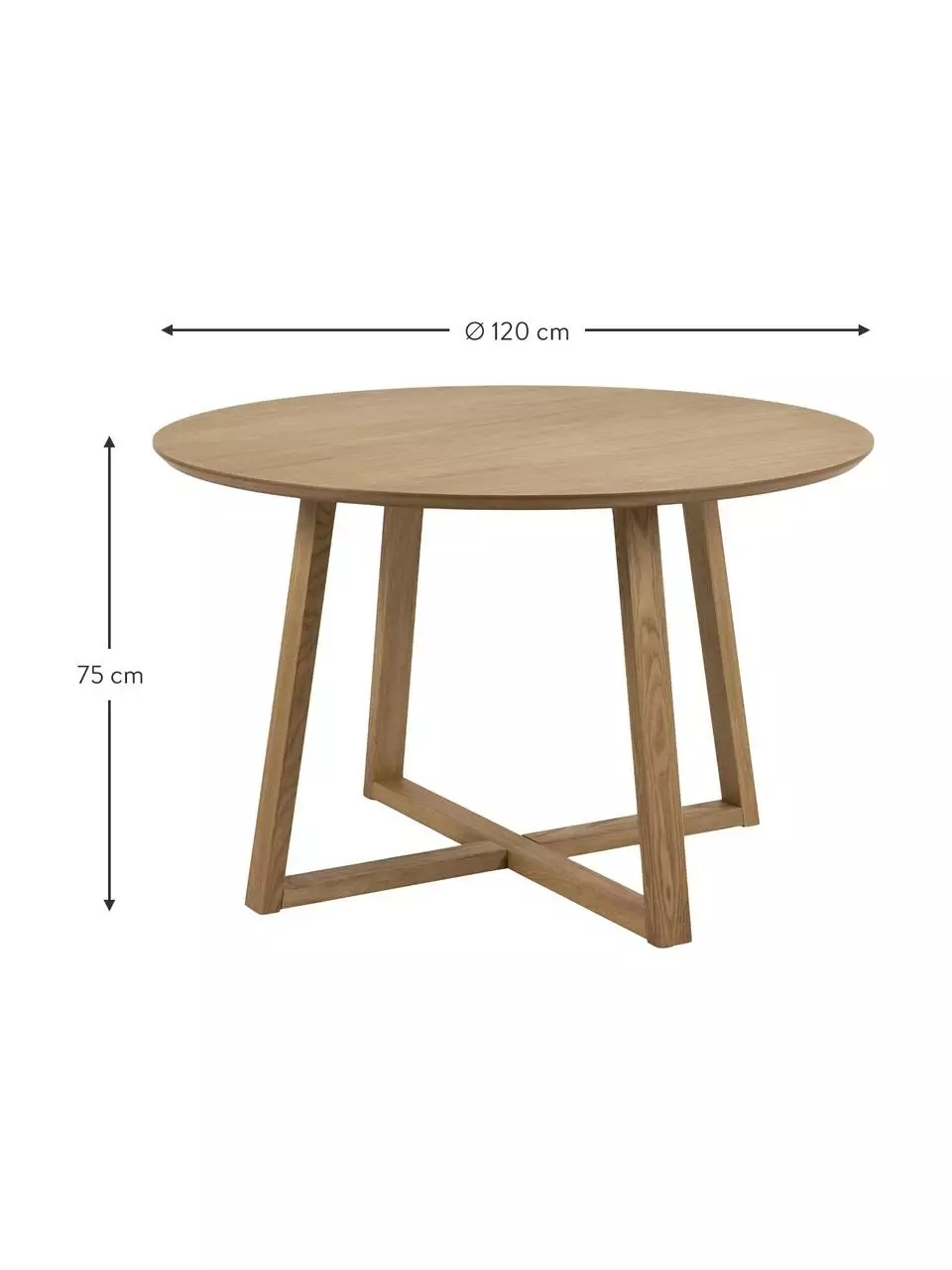 Runder Esstisch Malika aus Birkenholz, Ø 120 cm, Ø 120 x H 75 cm 6 Runder Esstisch Malika aus Birkenholz, Ø 120 cm, Ø 120 x H 75 cm – Bild 4