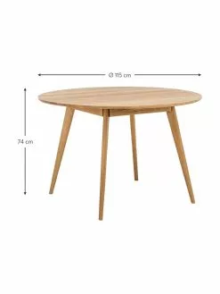 Rowico Runder Esstisch Yumi in Hellbraun, Ø 115 cm, Ø 115 x H 74 cm 10 Rowico Runder Esstisch Yumi in Hellbraun, Ø 115 cm, Ø 115 x H 74 cm -Esszimmer Verkäufe Runder Esstisch Yumi in Hellbraun O 115 cm 2