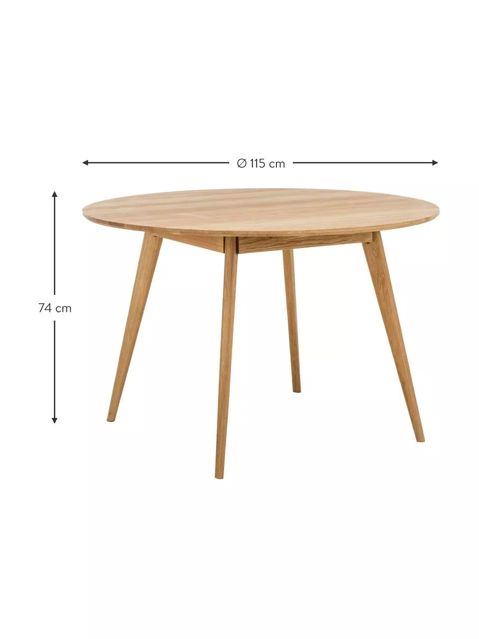 Rowico Runder Esstisch Yumi in Hellbraun, Ø 115 cm, Ø 115 x H 74 cm 5 Rowico Runder Esstisch Yumi in Hellbraun, Ø 115 cm, Ø 115 x H 74 cm – Bild 3