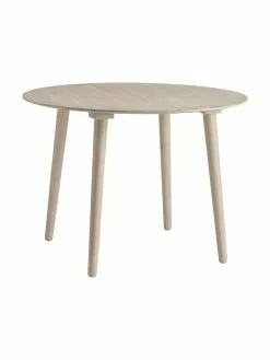 Runder Holz-Esstisch Jolina in Beige, Ø 106 cm, Ø 106 x H 76 cm