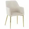 Westwing Collection Samt-Armlehnstuhl Ava in Beige, B 57 x T 63 cm -Esszimmer Verkäufe Samt Armlehnstuhl Ava in Beige