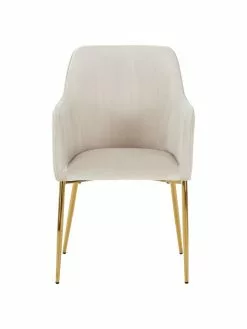 Westwing Collection Samt-Armlehnstuhl Ava in Beige, B 57 x T 63 cm -Esszimmer Verkäufe Samt Armlehnstuhl Ava in Beige 3