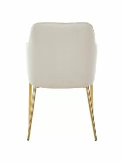 Westwing Collection Samt-Armlehnstuhl Ava in Beige, B 57 x T 63 cm -Esszimmer Verkäufe Samt Armlehnstuhl Ava in Beige 5