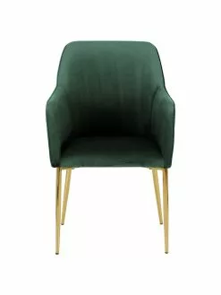 Westwing Collection Samt-Armlehnstuhl Ava in Dunklegrün, B 57 x T 63 cm 11 Westwing Collection Samt-Armlehnstuhl Ava in Dunklegrün, B 57 x T 63 cm -Esszimmer Verkäufe Samt Armlehnstuhl Ava in Dunklegrun 3