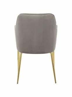 Westwing Collection Samt-Armlehnstuhl Ava in Taupe, B 57 x T 63 cm -Esszimmer Verkäufe Samt Armlehnstuhl Ava in Taupe 5