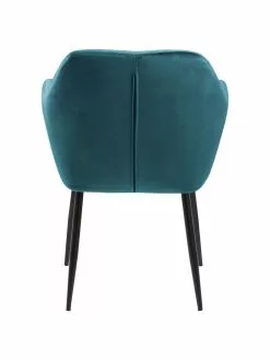 Samt-Armlehnstuhl Emilia in Blau mit Metallbeinen, B 57 x T 59 cm -Esszimmer Verkäufe Samt Armlehnstuhl Emilia in Blau mit Metallbeinen 11