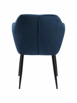 Samt-Armlehnstuhl Emilia in Blau mit Metallbeinen, B 57 x T 59 cm -Esszimmer Verkäufe Samt Armlehnstuhl Emilia in Blau mit Metallbeinen 5