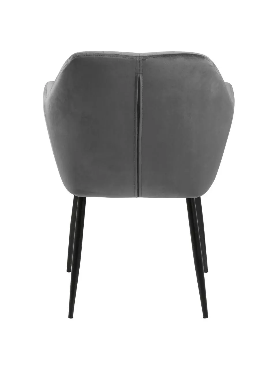 Samt-Armlehnstuhl Emilia in Dunkelgrau mit Metallbeinen, B 57 x T 59 cm 8 Samt-Armlehnstuhl Emilia in Dunkelgrau mit Metallbeinen, B 57 x T 59 cm – Bild 6