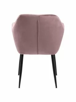 Samt-Armlehnstuhl Emilia in Rosa mit Metallbeinen, B 57 x T 59 cm -Esszimmer Verkäufe Samt Armlehnstuhl Emilia in Rosa mit Metallbeinen 5