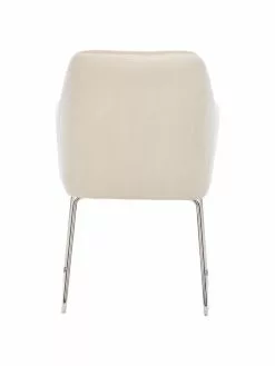 Westwing Collection Samt-Armlehnstuhl Isla in Cremeweiß, B 60 x T 62 cm -Esszimmer Verkäufe Samt Armlehnstuhl Isla in Cremeweiss 11