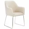 Westwing Collection Samt-Armlehnstuhl Isla in Cremeweiß, B 60 x T 62 cm -Esszimmer Verkäufe Samt Armlehnstuhl Isla in Cremeweiss 6