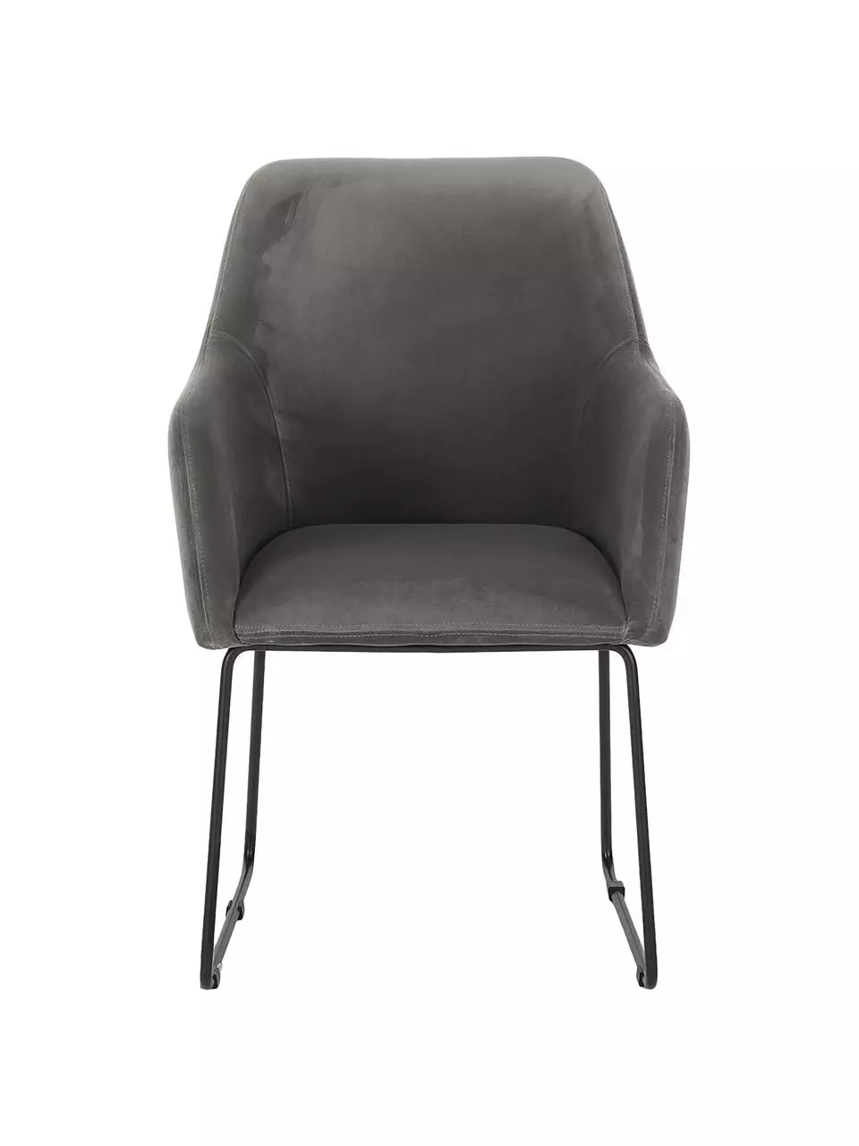 Westwing Collection Samt-Armlehnstuhl Isla in Grau, B 60 x T 62 cm 6 Westwing Collection Samt-Armlehnstuhl Isla in Grau, B 60 x T 62 cm – Bild 4