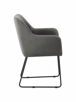 Westwing Collection Samt-Armlehnstuhl Isla in Grau, B 60 x T 62 cm 12 Westwing Collection Samt-Armlehnstuhl Isla in Grau, B 60 x T 62 cm -Esszimmer Verkäufe Samt Armlehnstuhl Isla in Grau 4