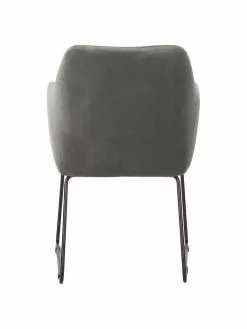 Westwing Collection Samt-Armlehnstuhl Isla in Grau, B 60 x T 62 cm 13 Westwing Collection Samt-Armlehnstuhl Isla in Grau, B 60 x T 62 cm -Esszimmer Verkäufe Samt Armlehnstuhl Isla in Grau 5