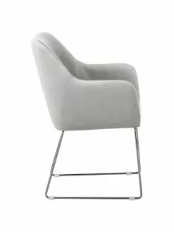 Westwing Collection Samt-Armlehnstuhl Isla in Hellgrau, B 60 x T 62 cm 12 Westwing Collection Samt-Armlehnstuhl Isla in Hellgrau, B 60 x T 62 cm -Esszimmer Verkäufe Samt Armlehnstuhl Isla in Hellgrau 4