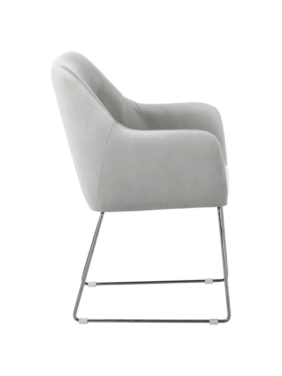 Westwing Collection Samt-Armlehnstuhl Isla in Hellgrau, B 60 x T 62 cm 7 Westwing Collection Samt-Armlehnstuhl Isla in Hellgrau, B 60 x T 62 cm – Bild 5