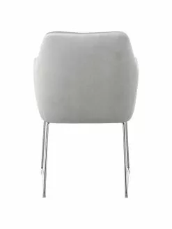 Westwing Collection Samt-Armlehnstuhl Isla in Hellgrau, B 60 x T 62 cm 13 Westwing Collection Samt-Armlehnstuhl Isla in Hellgrau, B 60 x T 62 cm -Esszimmer Verkäufe Samt Armlehnstuhl Isla in Hellgrau 5