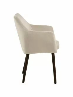 Samt-Armlehnstuhl Nora mit Holzbeinen, B 58 x T 58 cmNur noch wenige verfügbar -Esszimmer Verkäufe Samt Armlehnstuhl Nora mit Holzbeinen 4