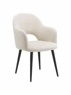 Esszimmer Verkäufe 11 Westwing Collection Samt-Armlehnstuhl Rachel in Beige, B 56 x T 70 cm