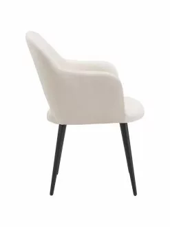 Westwing Collection Samt-Armlehnstuhl Rachel in Beige, B 56 x T 70 cm -Esszimmer Verkäufe Samt Armlehnstuhl Rachel in Beige 4