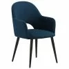 Westwing Collection Samt-Armlehnstuhl Rachel in Blau, B 56 x T 70 cm -Esszimmer Verkäufe Samt Armlehnstuhl Rachel in Blau