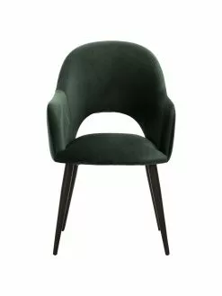 Westwing Collection Samt-Armlehnstuhl Rachel in Grün, B 56 x T 70 cm -Esszimmer Verkäufe Samt Armlehnstuhl Rachel in Grun 4