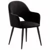 Westwing Collection Samt-Armlehnstuhl Rachel in Schwarz, B 56 x T 70 cm -Esszimmer Verkäufe Samt Armlehnstuhl Rachel in Schwarz