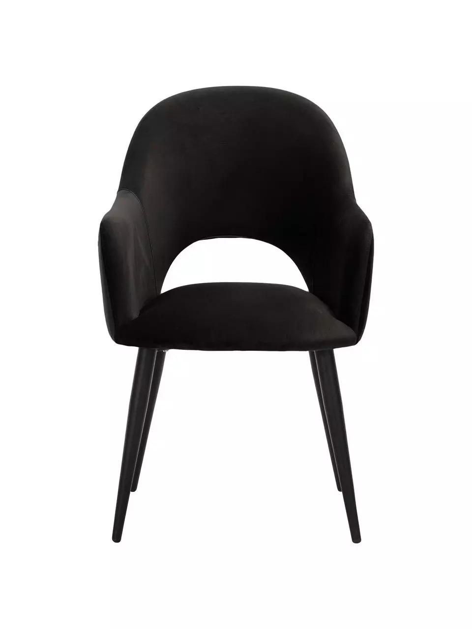 Westwing Collection Samt-Armlehnstuhl Rachel in Schwarz, B 56 x T 70 cm 6 Westwing Collection Samt-Armlehnstuhl Rachel in Schwarz, B 56 x T 70 cm – Bild 4