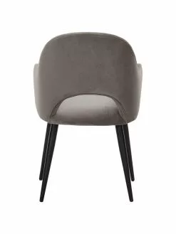 Westwing Collection Samt-Armlehnstuhl Rachel in Taupe, B 56 x T 70 cmNur noch wenige verfügbar -Esszimmer Verkäufe Samt Armlehnstuhl Rachel in Taupe 5