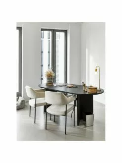 Esszimmer Verkäufe -Esszimmer Verkäufe Samt Armlehnstuhl Zoe in Cremeweiss 1