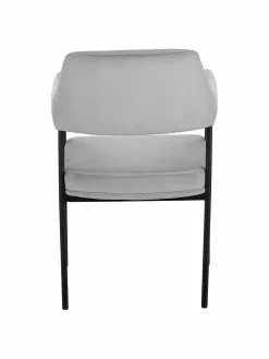 Westwing Collection Samt-Armlehnstuhl Zoe in Grau, B 56 x T 62 cmNur noch 1 Artikel verfügbar -Esszimmer Verkäufe Samt Armlehnstuhl Zoe in Grau 5