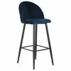 Westwing Collection Samt-Barstuhl Amy in Dunkelblau, B 45 x H 103 cm -Esszimmer Verkäufe Samt Barstuhl Amy in Dunkelblau