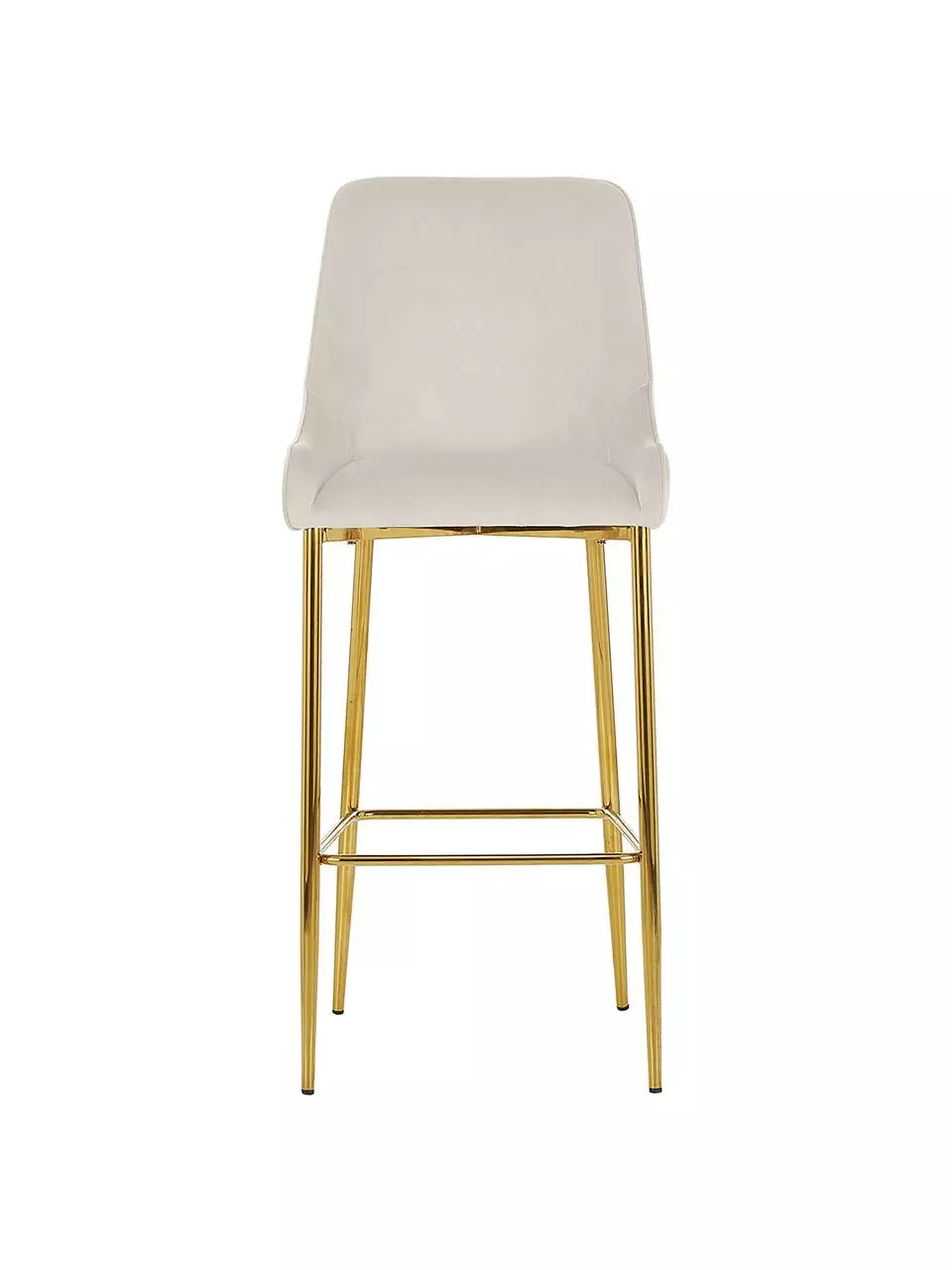 Westwing Collection Samt-Barstuhl Ava in Beige, B 48 x H 107 cm 6 Westwing Collection Samt-Barstuhl Ava in Beige, B 48 x H 107 cm – Bild 4