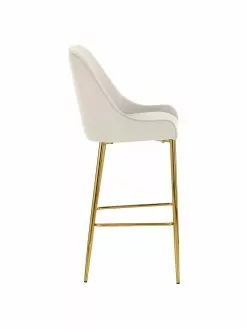 Westwing Collection Samt-Barstuhl Ava in Beige, B 48 x H 107 cm 12 Westwing Collection Samt-Barstuhl Ava in Beige, B 48 x H 107 cm -Esszimmer Verkäufe Samt Barstuhl Ava in Beige 4