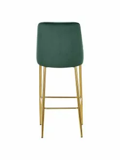 Westwing Collection Samt-Barstuhl Ava in Dunkelgrün, B 48 x H 107 cm -Esszimmer Verkäufe Samt Barstuhl Ava in Dunkelgrun 5