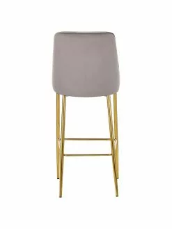 Westwing Collection Samt-Barstuhl Ava in Taupe, B 48 x H 107 cm -Esszimmer Verkäufe Samt Barstuhl Ava in Taupe 5